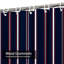 Rideau de douche rayé bleu rouge à rayures avec 12 crochets-1941980427