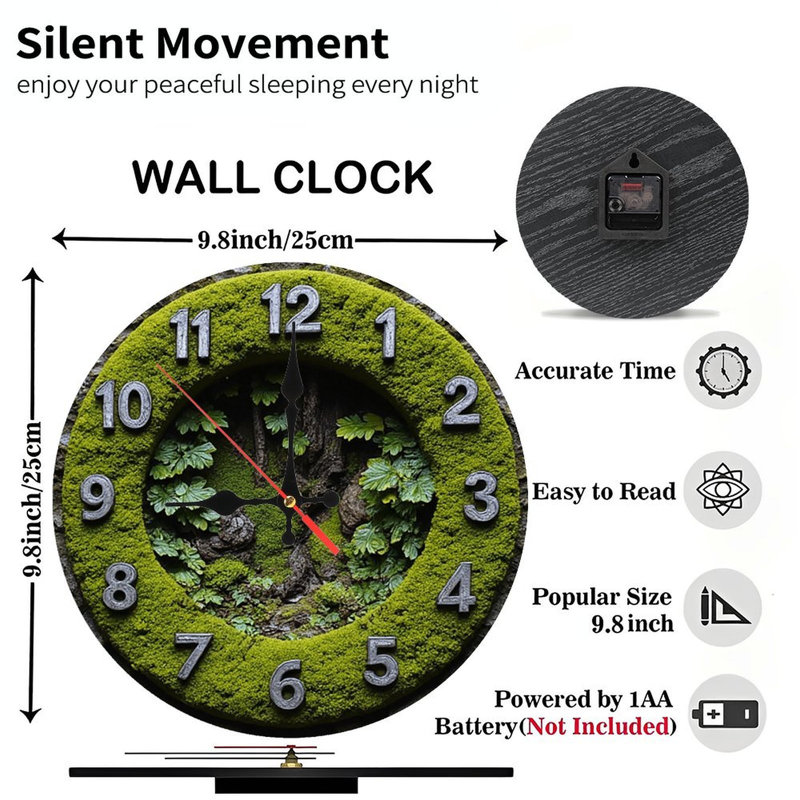 Horloge murale Moss Garden