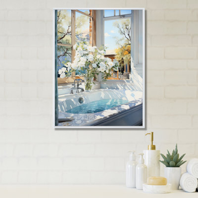 Bathroom Tranquil Reflections VI - Art mural encadré pour salle de bain