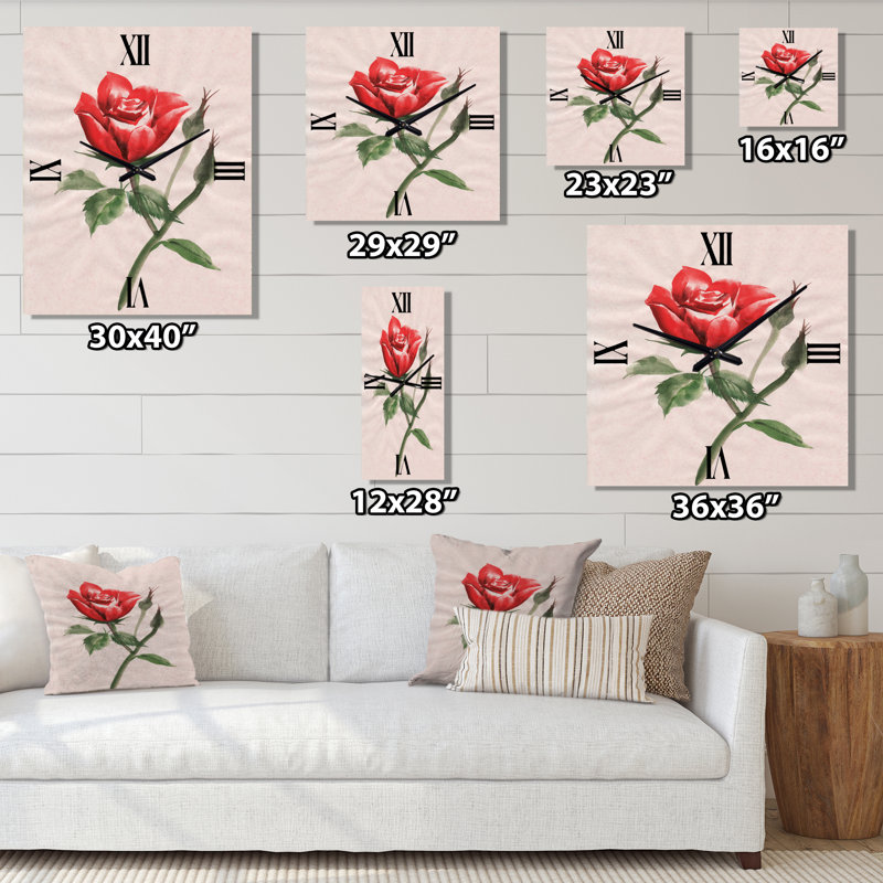 Horloge murale Rose Flower II, Petit