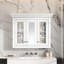 Armoire à pharmacie de salle de bain avec miroir, armoire de rangement murale de salle de bain avec portes en verre