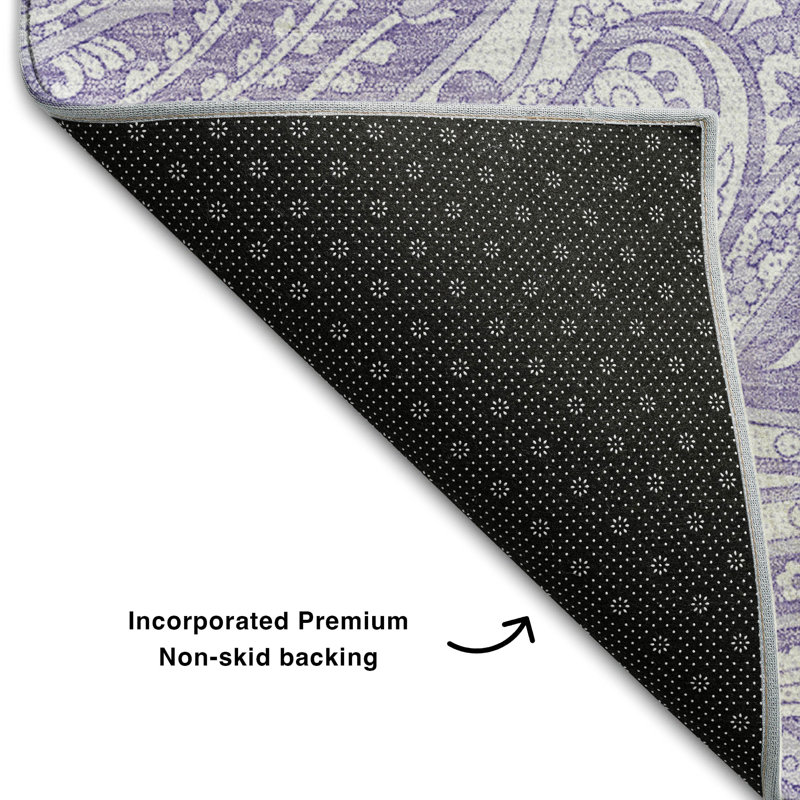 Tapis lavande lavable à la machine Premium, Rectangle 1 pi 8 po x 2 pi 6 po