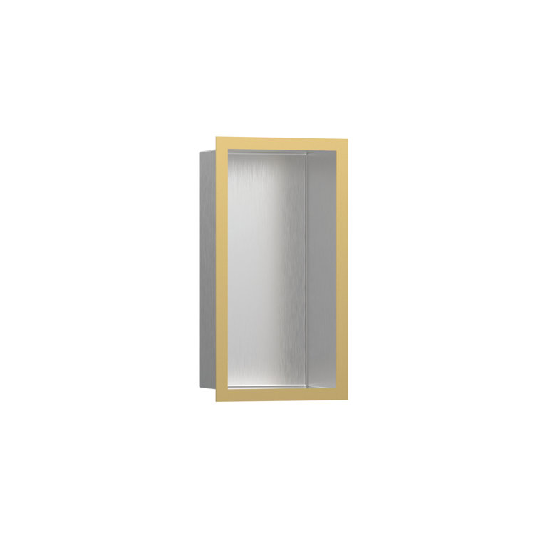 XtraStoris Individual Wall Niche Brushed Stainless Steel with Design Frame 15.38" x 9.5" x 4"