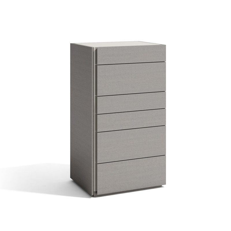 Popham 23.6'' W 6 - Drawer Dresser, Gray/Light Gray