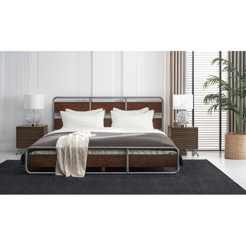 Cleota Metal Slat Bed, Queen