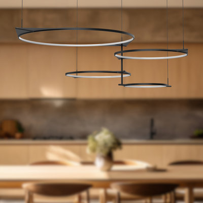Luminaire suspendu géométrique à 4 lumières Serif