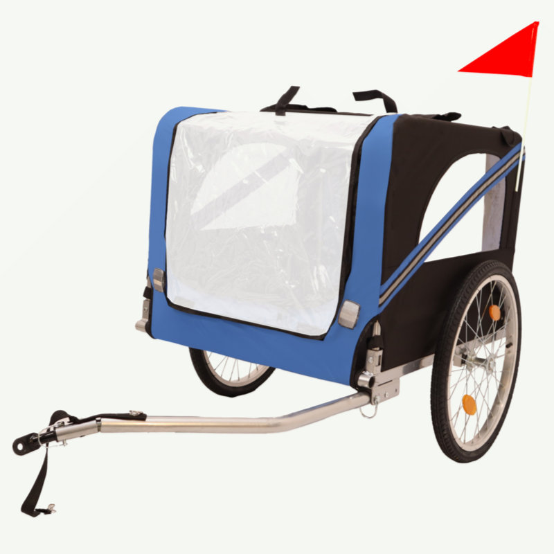 Remorque porte-vélo pliable pour l'extérieur, Noir / Bleu