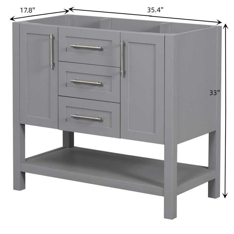 35.4'' Single Bathroom Vanity Base Only in Gray
