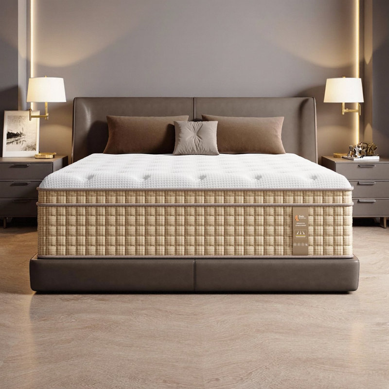 Grand matelas hybride 14 po avec mousse viscoélastique rafraîchissante LUMERIS, ressorts ensachés à 7 zones, Grand lit, 14.5"