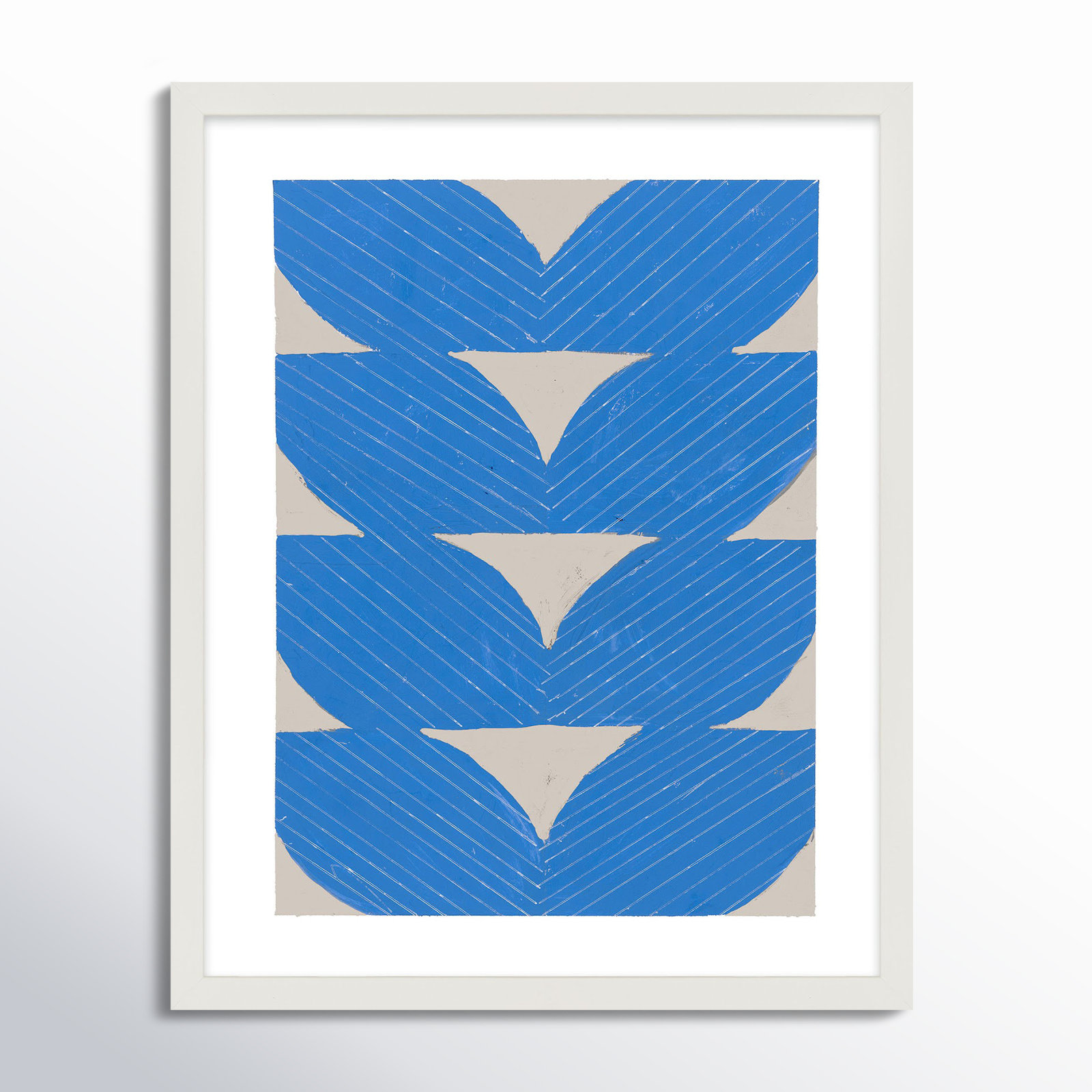 Blue Chevron by Andrea Stokes, White, 38" H x 30" W x 1.25" D