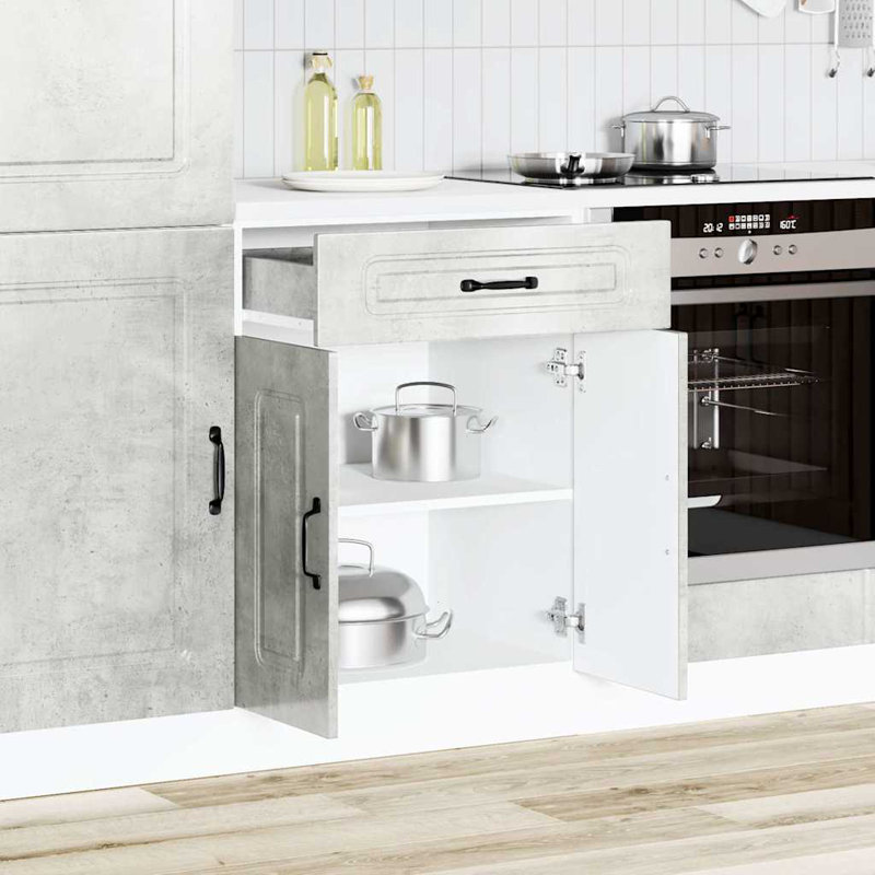 Kitchen Base Cabinet Kalmar Engineered Wood, Concrete Grey
