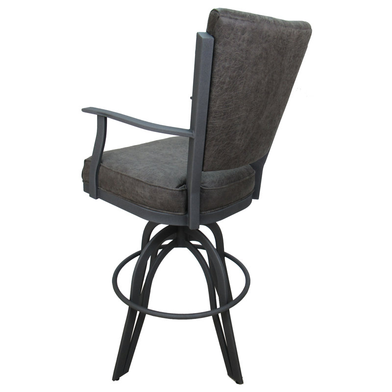 Tissu gris anthracite Northwest Elk sur fond gris - assise de 24 po, Gray