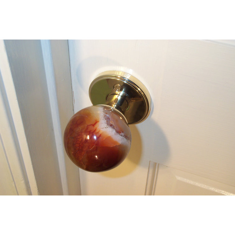 Carnelian Pull Door Knob On Matte Black Hardware