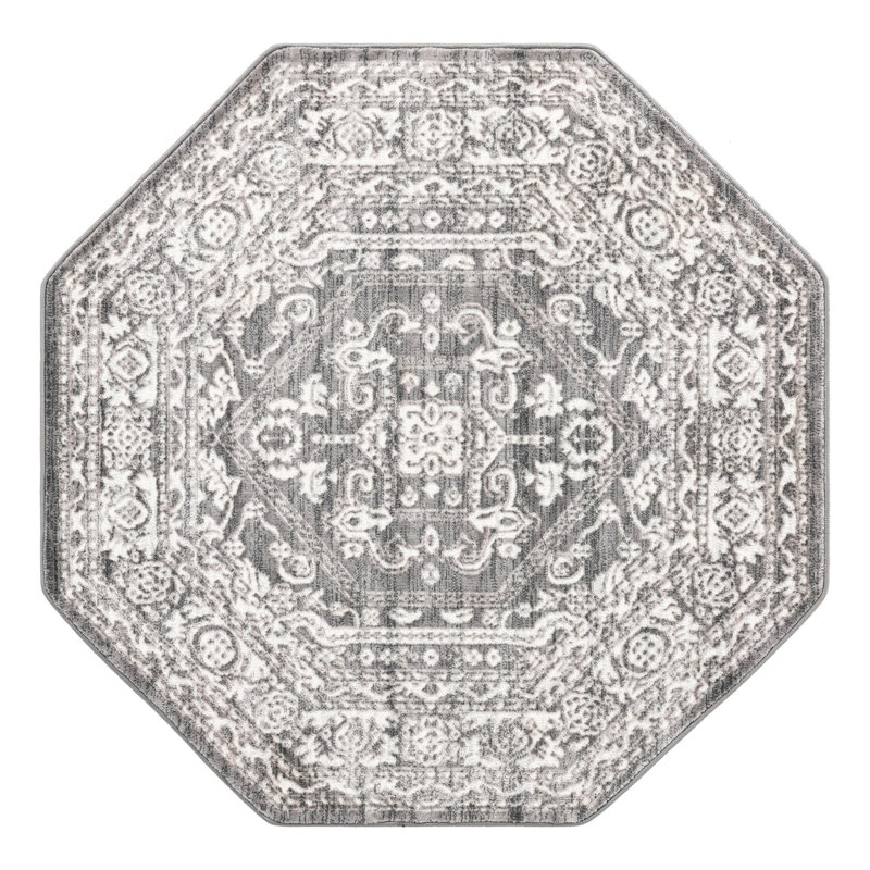 Tapis gris / ivoire Iconia, Rectangle 9 pi x 12 pi 2 po