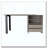 Light Gray 2-Drawer 2-Shelf Writing Desk