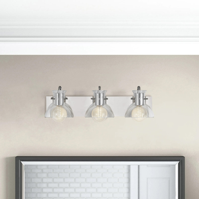 Éclairage pour meuble-lavabo à 3 lumières à intensité variable Luke, Nickel poli