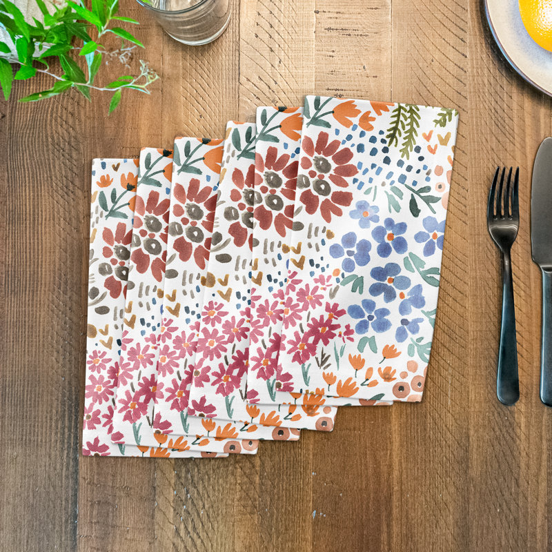 Cotton Floral Square Napkin