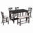 6-Piece Counter Height Dining Table Set Table With Shelf 4 Chairs And Bench-650380193
