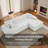 Upholstered 2-Piece Light Gray Faux Rabbit Fur Flannel Sofa With Pillows – All Foam Compressed And No-Assembly Modular Design-123144193