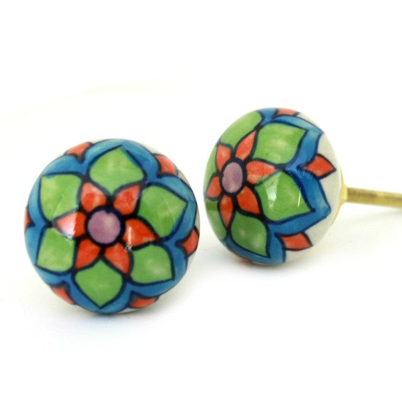 Oversized Hand Painted 1.75" Diameter Round Knob