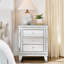 Armoire à miroir argentée 3 portes (54,6 x 40,1 x 68 cm) - Moderne et pratique pour chambre, salon, couloir. 21,5 x 15,8 x 26,8 pouces. Rangement multifonctionnel pour chambre.