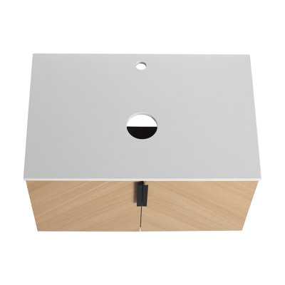 Base de meuble-lavabo mural 30 po avec dessus en pierre artificielle April (lavabo non inclus)