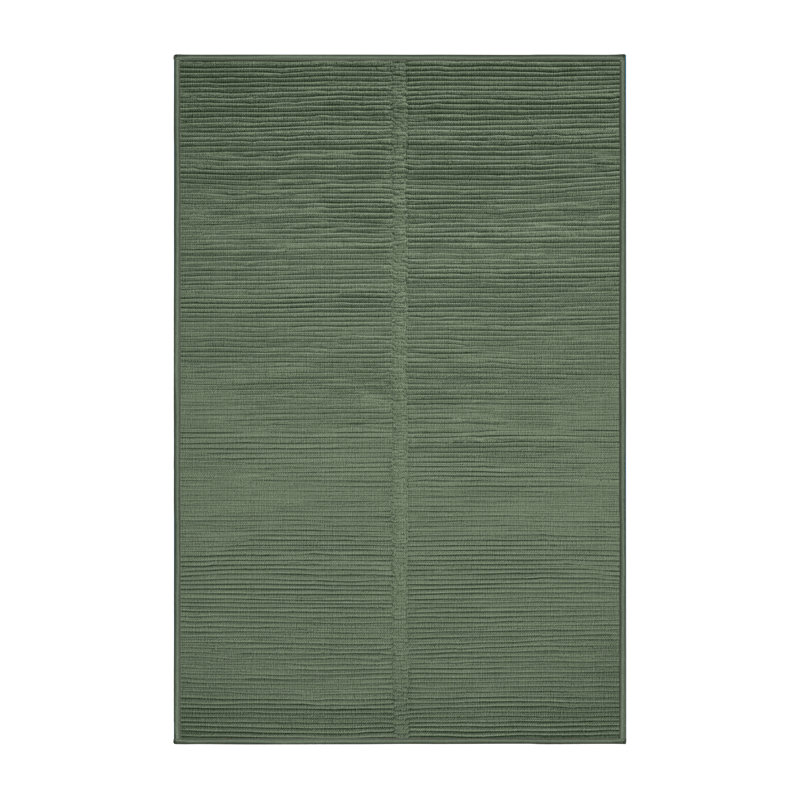 Machine Washable Solid Green Area Rug, Runner 2' x 4'