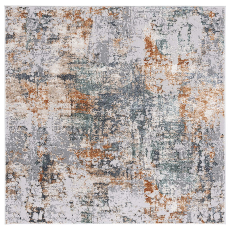 Tapis abstrait Joonyoung 100 Performance, Carré 6 pi 7 po