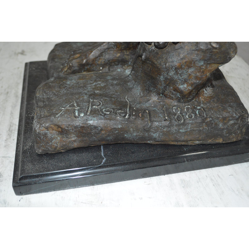 Adam Replica by Rodin Bronze Statue -  Size: 12"L x 12"W x 36"H.