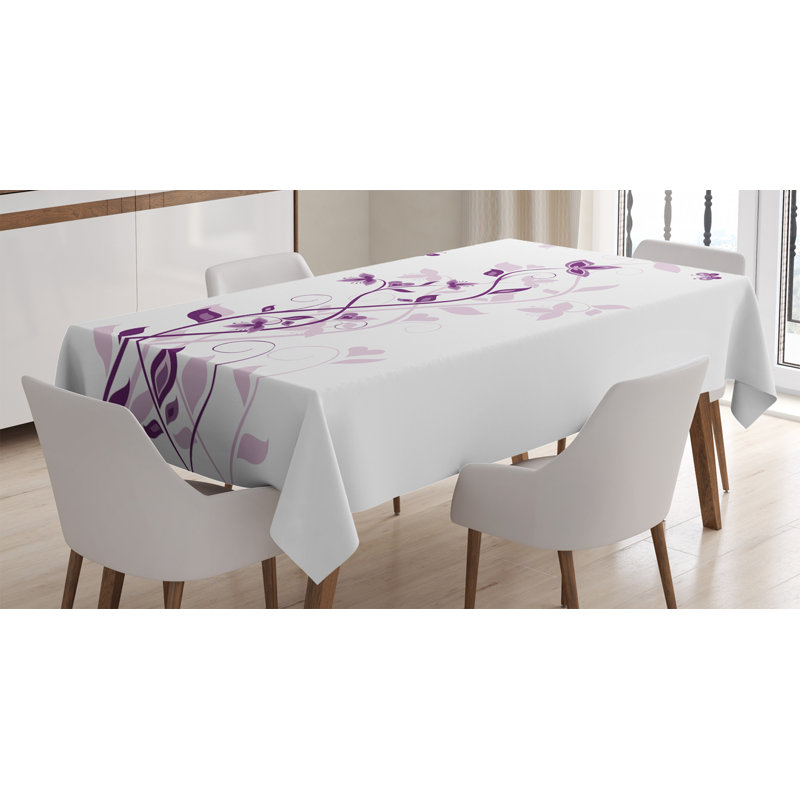 Swirling Persian Lilac Blooms Tablecloth, 84" L x 60" W