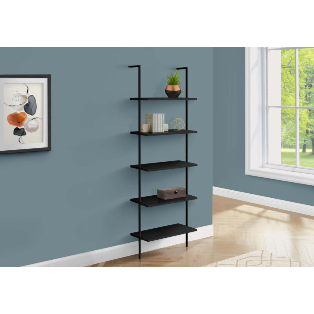 Bookshelf, Bookcase, Etagere, Ladder, 5 Tier, 72"H, Office, Bedroom, Metal, Laminate Latitude Run® 