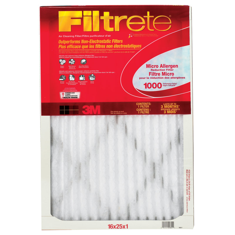 Filtre à air Filtrete Micro Allergen Reduction, H 20" x l 20" x P 1"