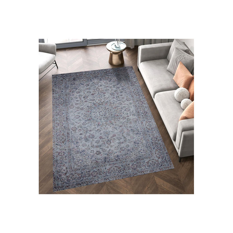 Tapis gris lavable à la machine, Rectangle 3 pi 11 po x 5 pi 11 po