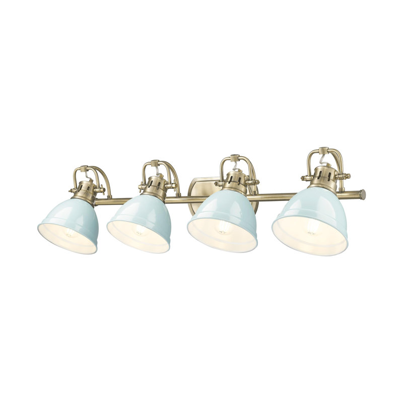 Ensemble de meuble-lavabo 4 lumières Brynnan, Laiton vieilli, Écume de mer, écume de mer