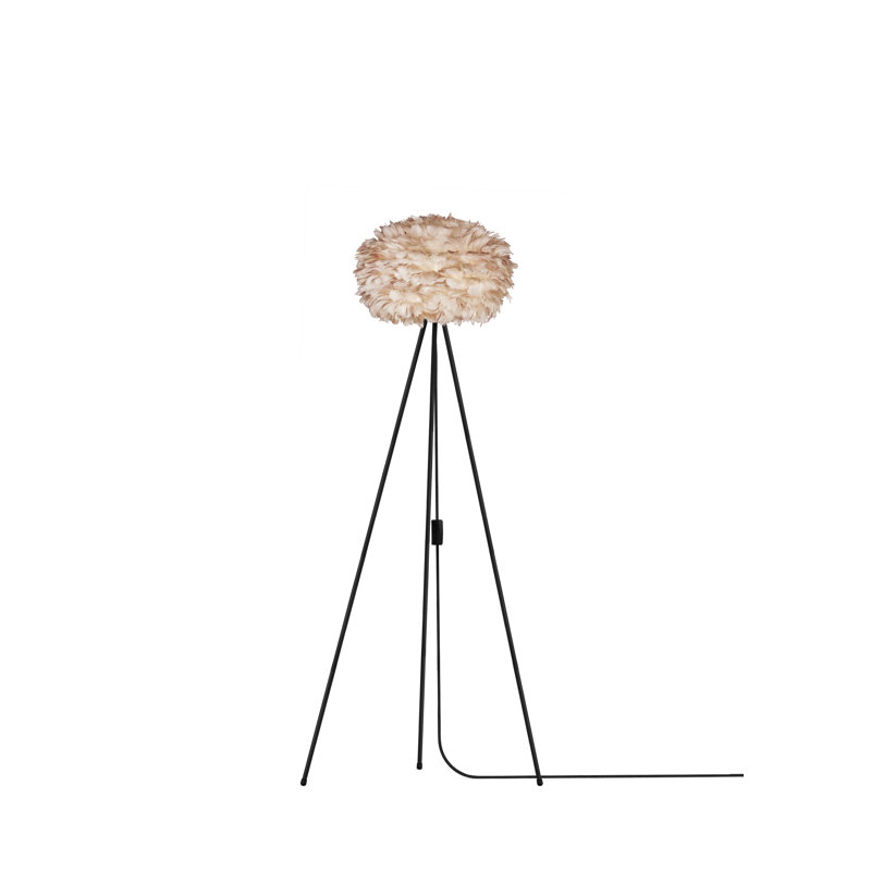 Lampe trépied 59 "Eos, Noir, Brun pâle, H 63 po
