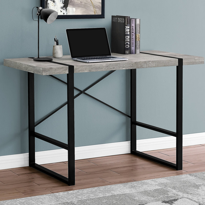Fullilove Computer Desk, Home Office, Laptop, 48"L, Work, Metal, Laminate, Contemporary, Modern, Light Gray/Black