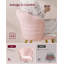 Velvet Dining Chair, Petal Backrest Vanity Seat with Gold Steel Legs, 62.5 x 60 x 80 cm, Pink