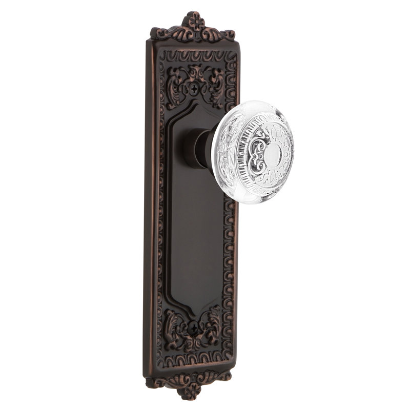 Egg & Dart Plate with Crystal Egg & Dart Knob, Timeless Bronze