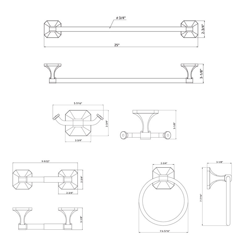 4 - Piece Bathroom Hardware Set