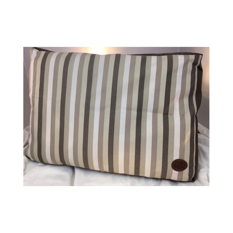 Striped Polyester Pet Bed, Brown, 12cm H x 75cm W x 120cm D