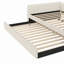 Full size daybed, upholstered tufted sofa bed with trundle, daybed with button & copper nail on square arms-791205148