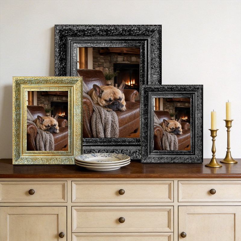 Cadre photo noir traditionnel 3 pièces pour décor de photos 5 "x 7", Black, 3, 5" W x 7" H