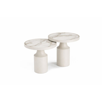 Tonis 2-PC Side Table Set with Nero Marble