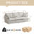 " modern deep seat 3-seater cloud sofa with 2 armrest pillows, chenille fabric, comfortable for living room-607434706