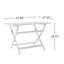 Table de salle à manger d'extérieur pliable Cami, rectangulaire, 44 pouces, bois blanc-121489461