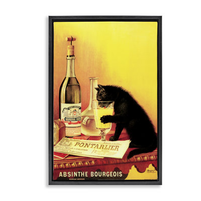 Cadre flottant rétro chat et absinthe, design par Marcus Jules