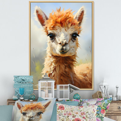 Brown Majestic Alpaca Portrait II - Alpaca Wall Art