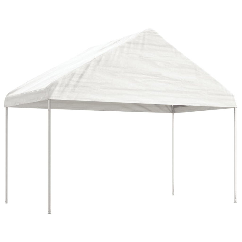 Dakota Fields Gazebo With Roof White 5.88X2.23X3.75 M Polyethylene, 4.08X2.23X3.22 M