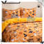 Literie trois pièces en microfibre douce, motif citrouille d'Halloween, avec taies d'oreiller, fermeture éclair invisible, orange.-134882241