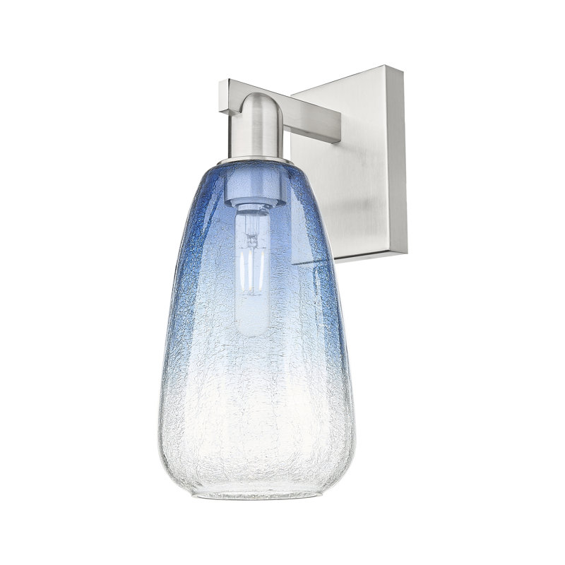 Applique murale 1 lumière Jacquette, Bleu saphir, Nickel satiné brossé